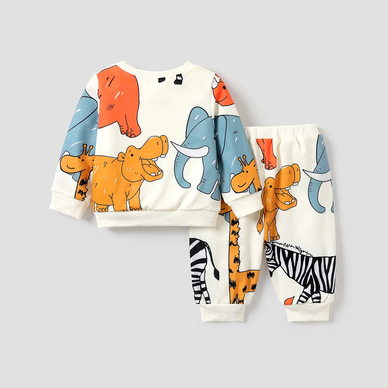 2 pezzi Neonato Ragazzo Animali vari Infantile Manica lunga Set neonato colorato big image 1