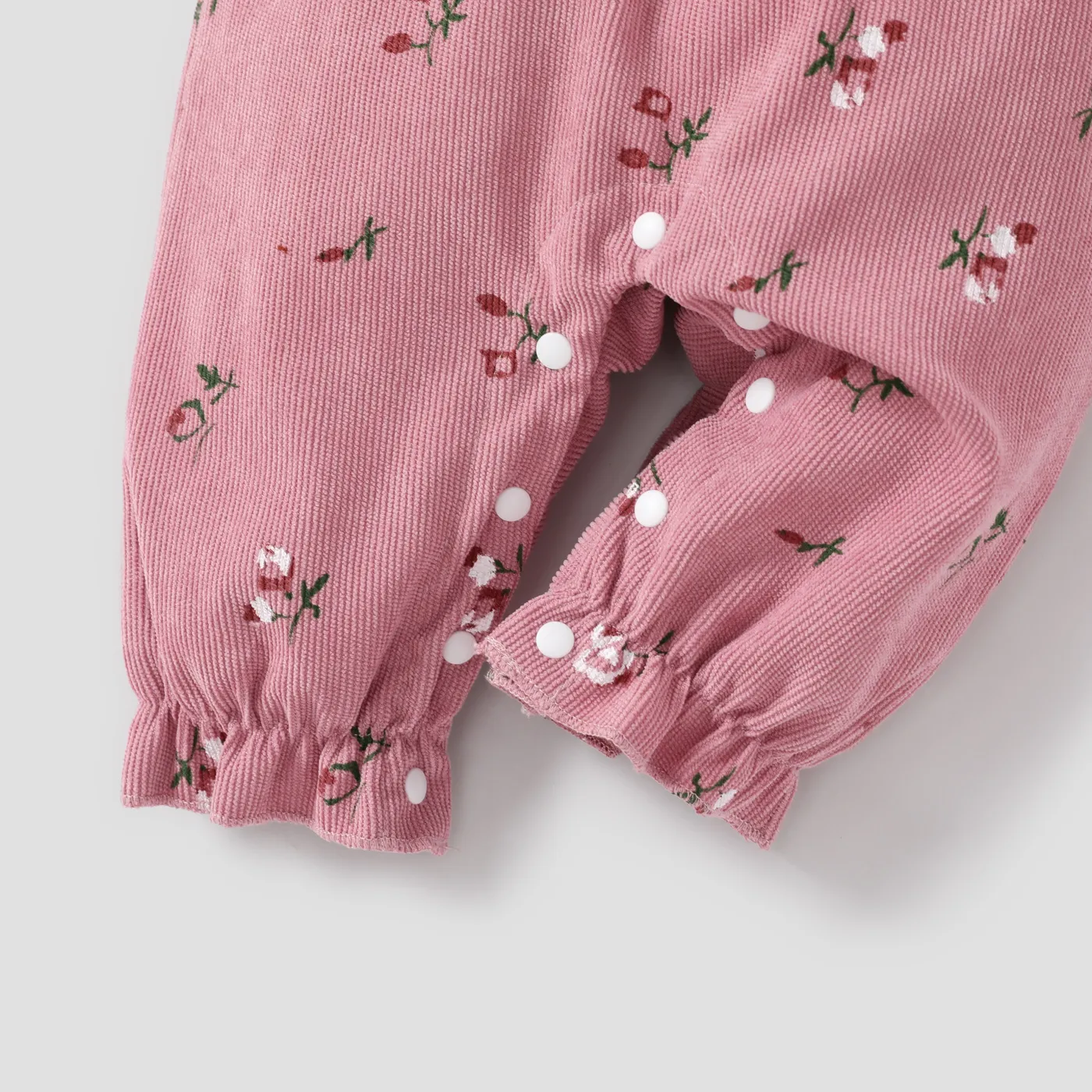 2pcs Baby Girl Sweet 3D Hyper-Tactile Floral Pattern Jumpsuit Set Pink image 5