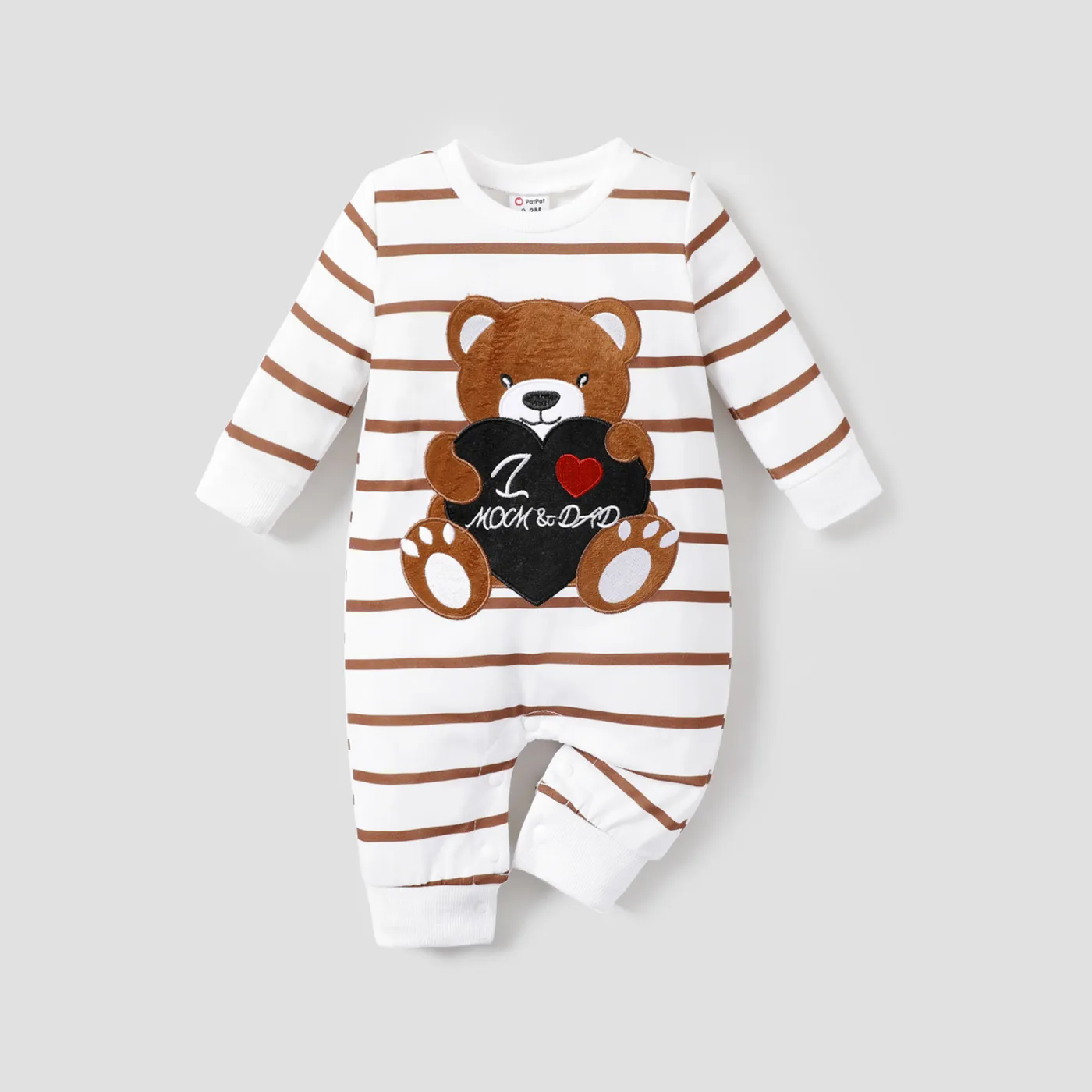 Baby Boy/Girl Bear Pattern Long Sleeve Jumpsuit