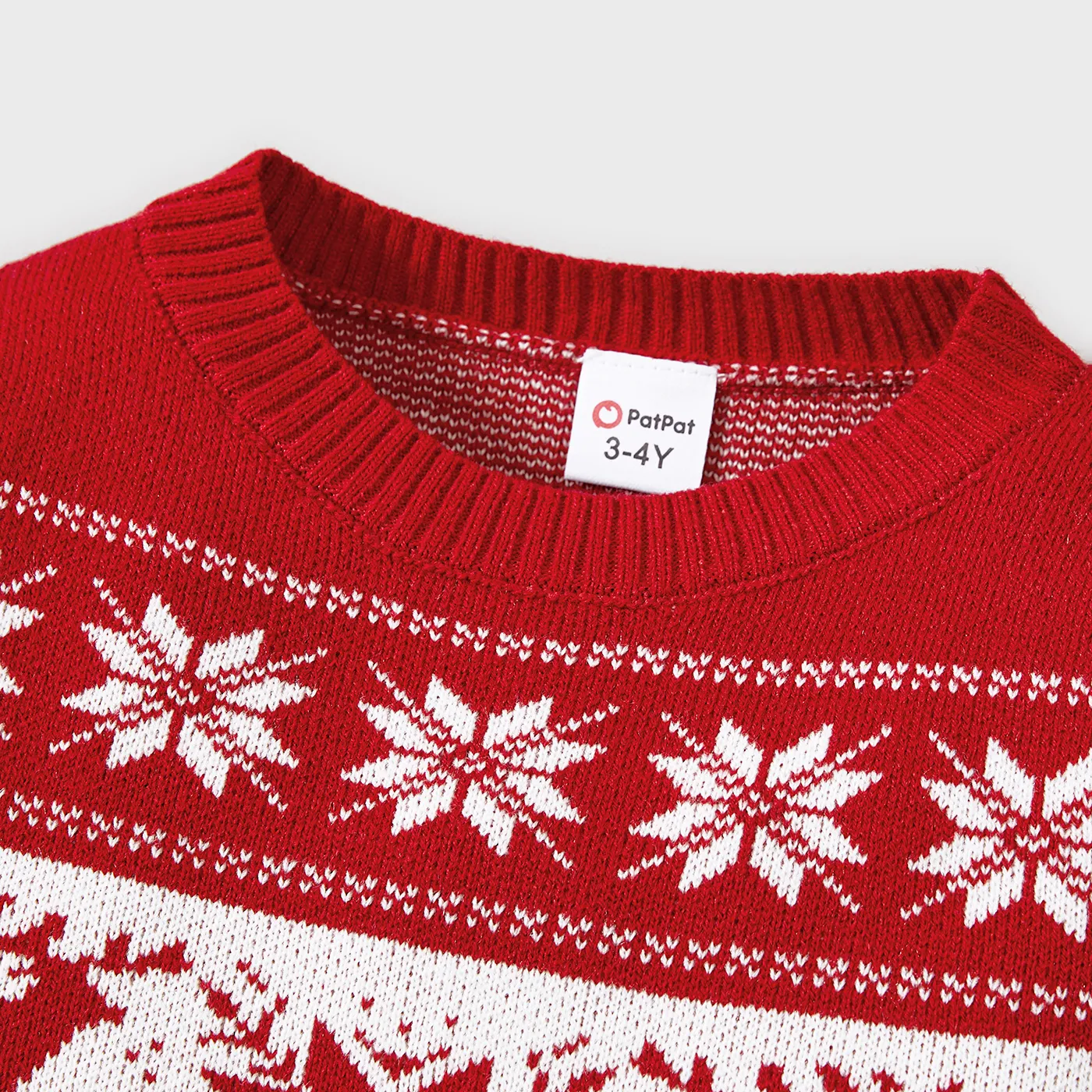 Christmas Family Matching Deer and Snowflake Graphic Long-sleeve Knitted Sweater  image 3