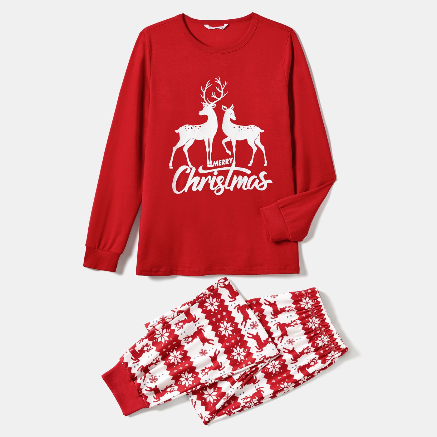 

Christmas Family Matching Reindeers Print Long-sleeve Pajamas Sets (Flame Resistant)