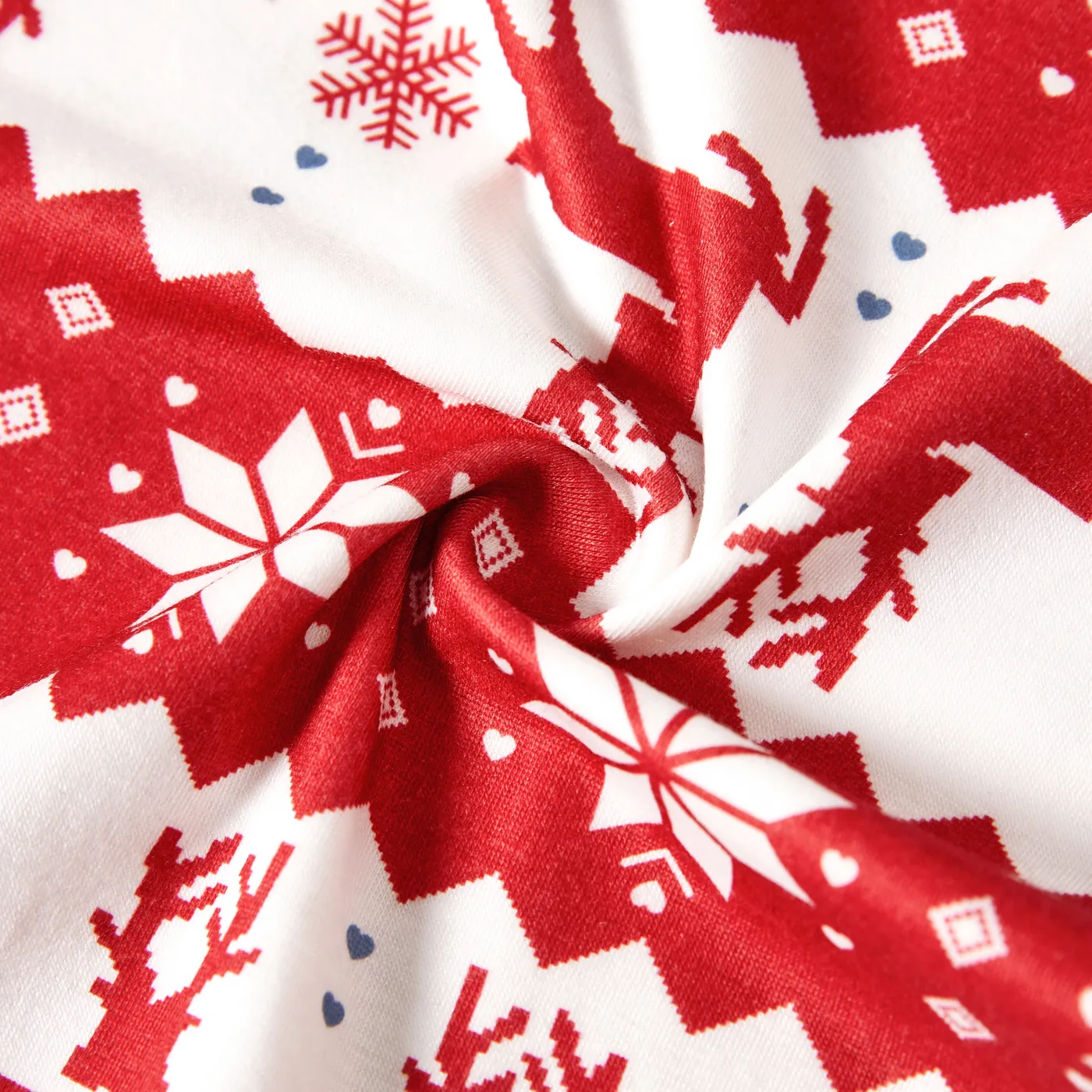 Christmas Family Matching Reindeers Print Long-sleeve Pajamas Sets (Flame Resistant) Red image 5