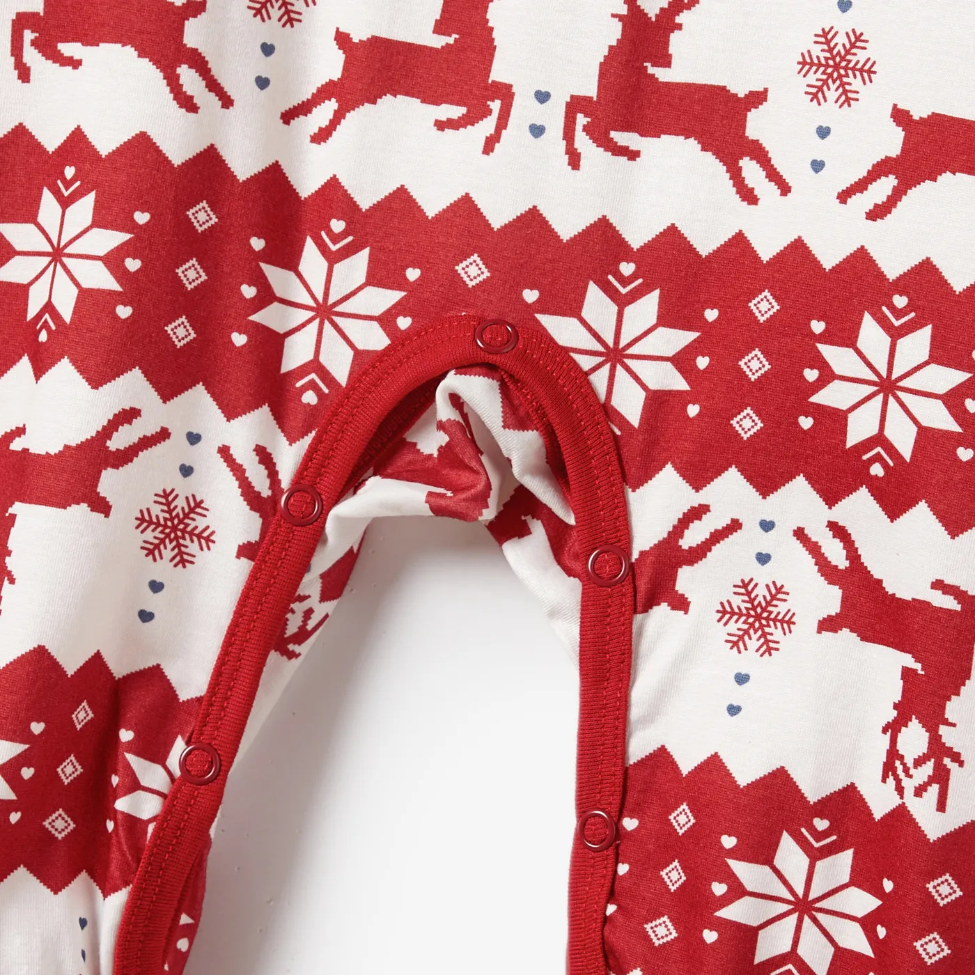 Christmas Family Matching Reindeers Print Long-sleeve Pajamas Sets (Flame Resistant) Red image 4