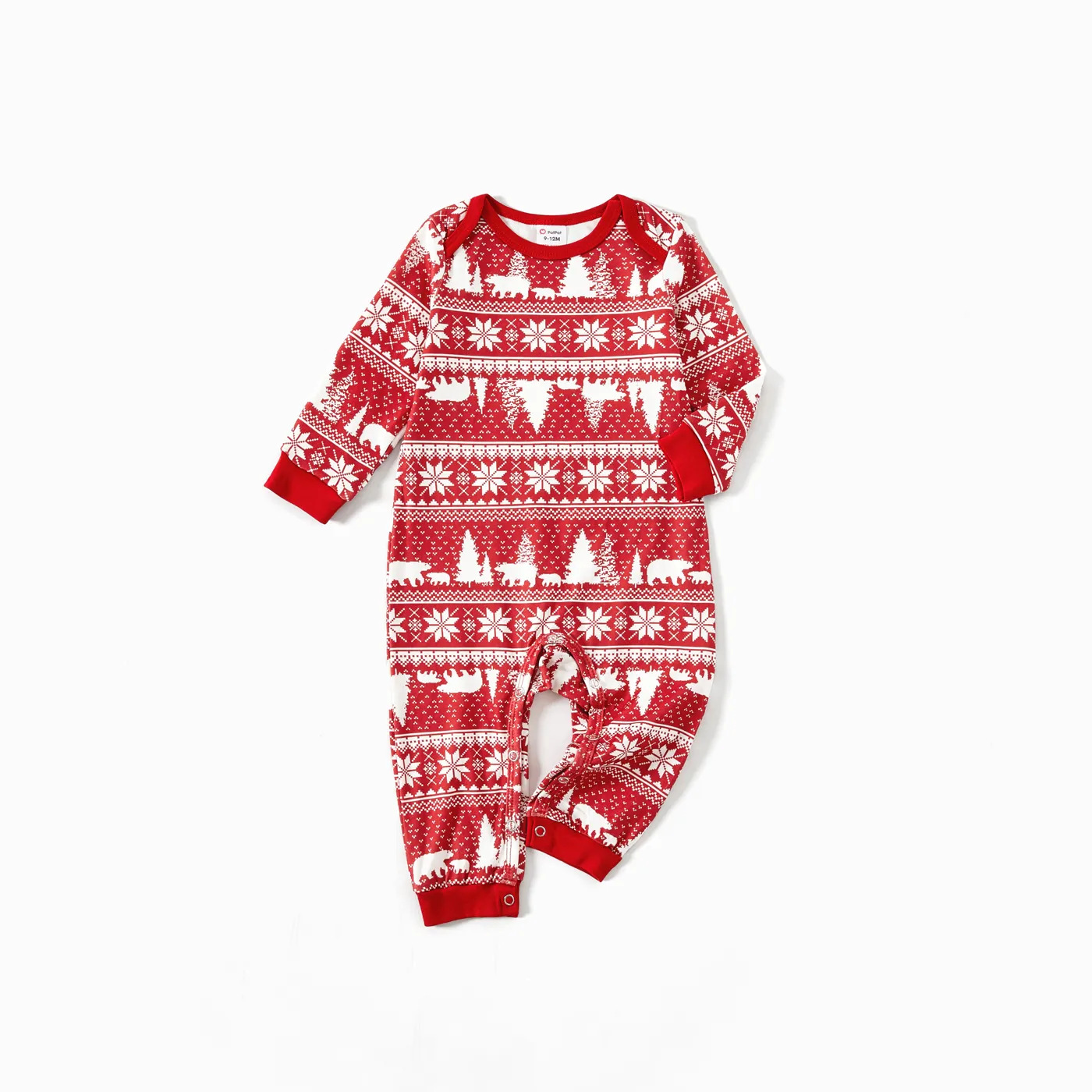 Natal Look de família Manga comprida Conjuntos de roupa para a família Pijamas (Flame Resistant)  big image 1
