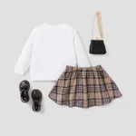  2PCS Toddler Girl Houndstooth School Top/Dress Set   image 3
