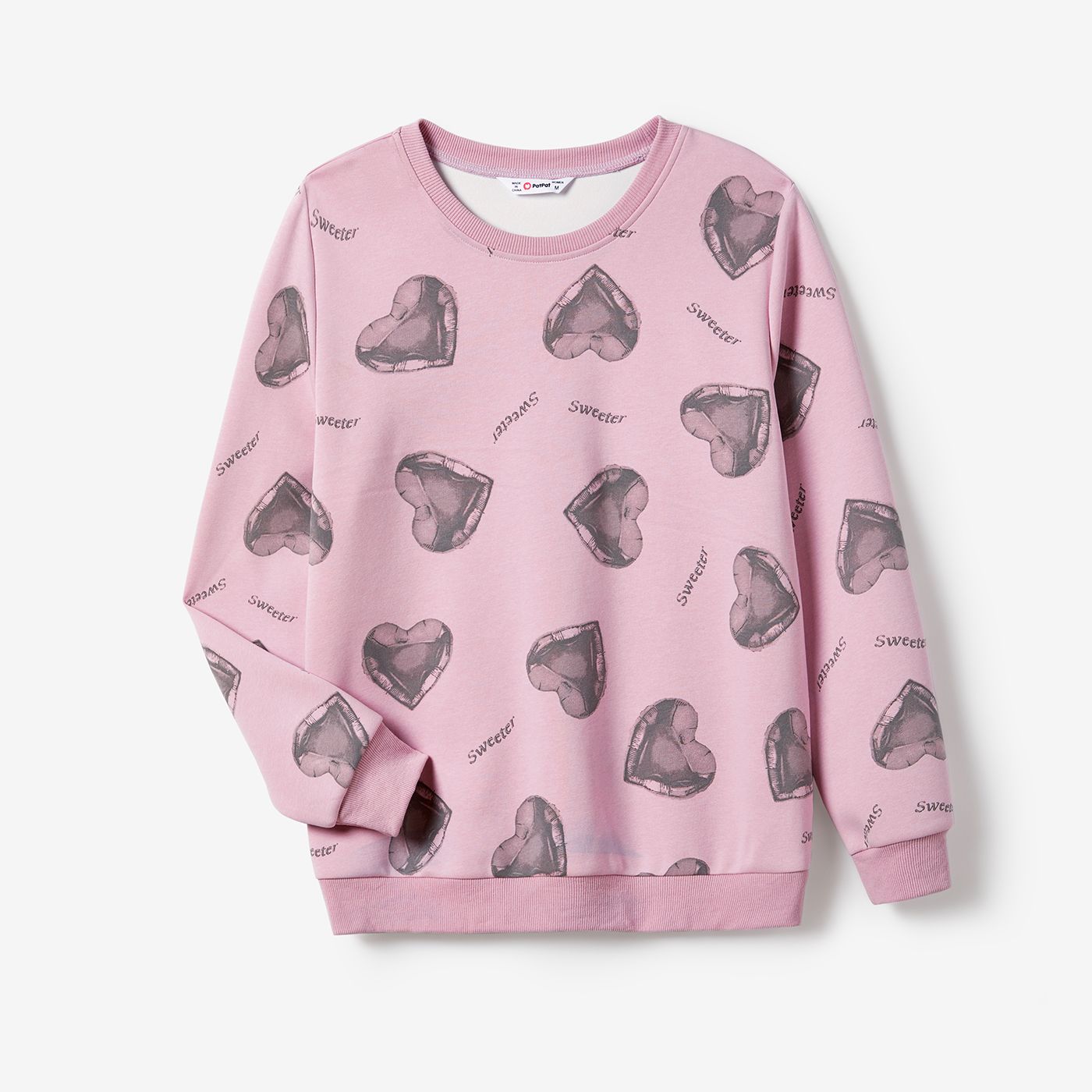 Valentine's Day Mommy And Me Sweet Heart Pattern Long Sleeve Tops