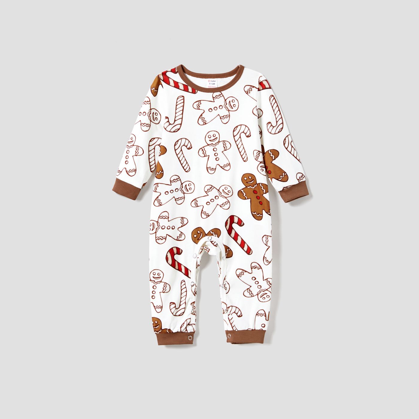 Christmas Family Matching Letter and Gingerbread Man Print Long-sleeve Pajamas Sets (Flame Resistant