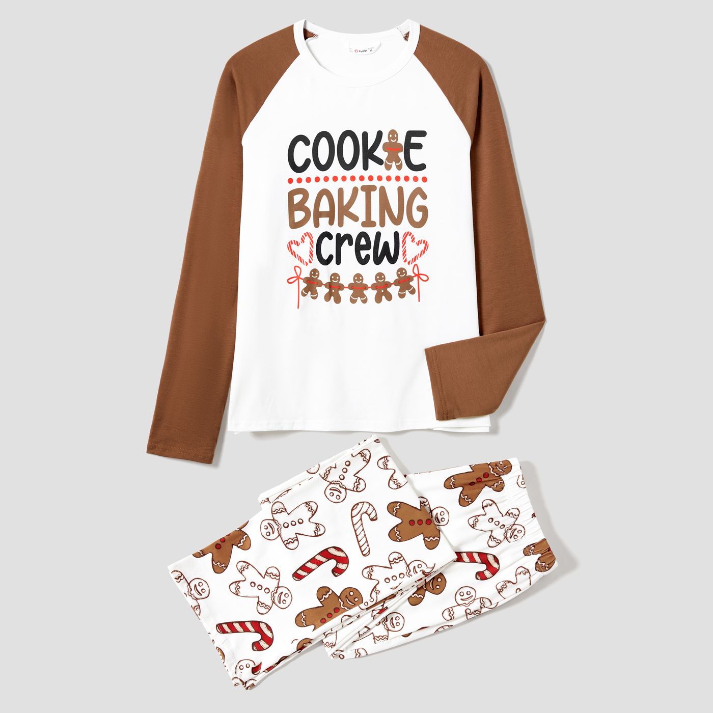 Christmas Family Matching Letter And Gingerbread Man Print Long-sleeve Pajamas Sets (Flame Resistant)