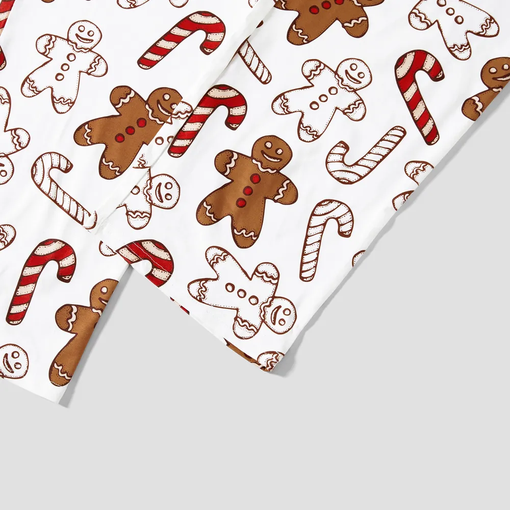 Christmas Family Matching Letter and Gingerbread Man Print Long-sleeve Pajamas Sets (Flame Resistant)  big image 12