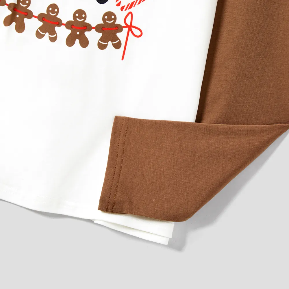Christmas Family Matching Letter and Gingerbread Man Print Long-sleeve Pajamas Sets (Flame Resistant) big image 19