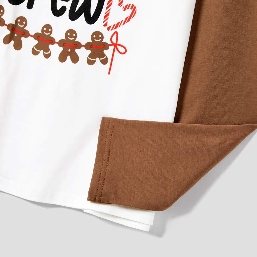 Christmas Family Matching Letter and Gingerbread Man Print Long-sleeve Pajamas Sets (Flame Resistant)  big image 16