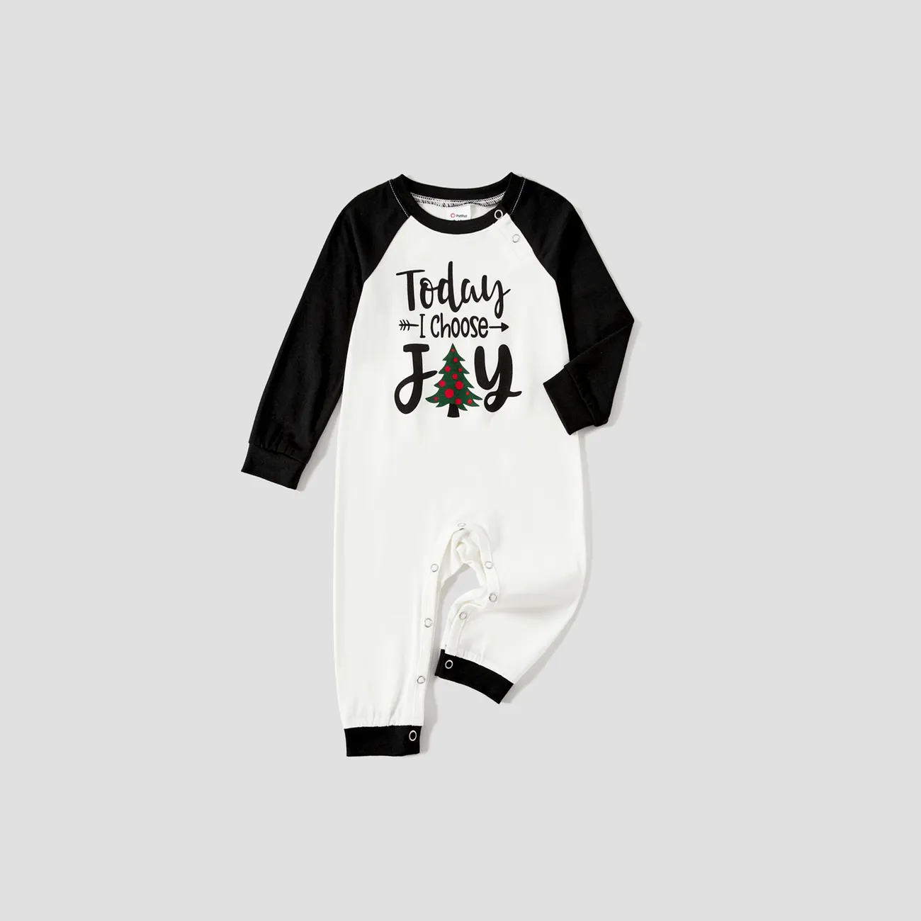 Christmas Family Matching Letters & Tree Print Long-sleeve Pajamas Sets(Flame resistant) Green big image 1
