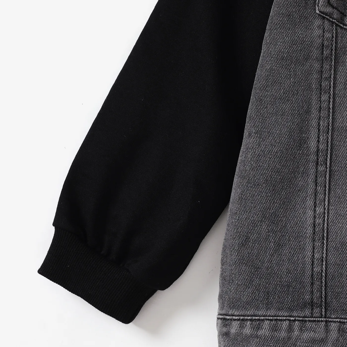 Kid Boy Fabric Stitching Hooded Denim Jacket  image 4