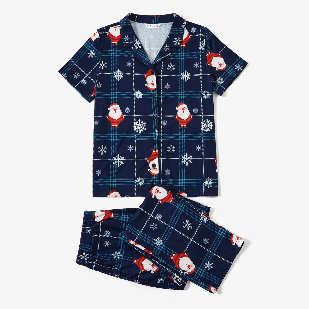 Weihnachten Familien-Looks Langärmelig Familien-Outfits Pyjamas (Flame Resistant) blau big image 1