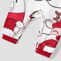 Christmas Santa and Snowman Print Family Matching Short-sleeve Tops and Shorts Pajamas Sets (Flame Resistant)  image 4