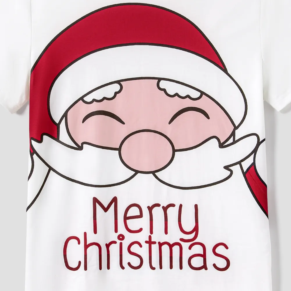 Christmas Santa and Snowman Print Family Matching Short-sleeve Tops and Shorts Pajamas Sets (Flame Resistant) big image 17