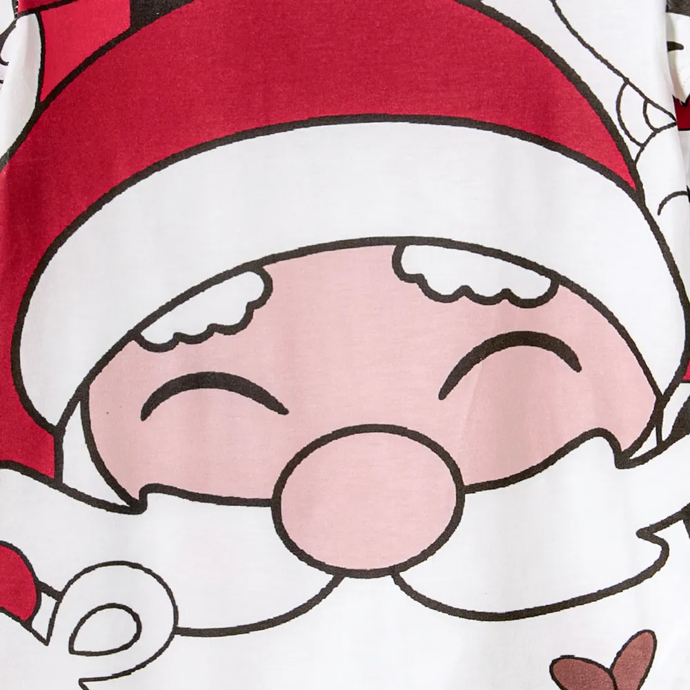 Christmas Santa and Snowman Print Family Matching Short-sleeve Tops and Shorts Pajamas Sets (Flame Resistant) big image 5