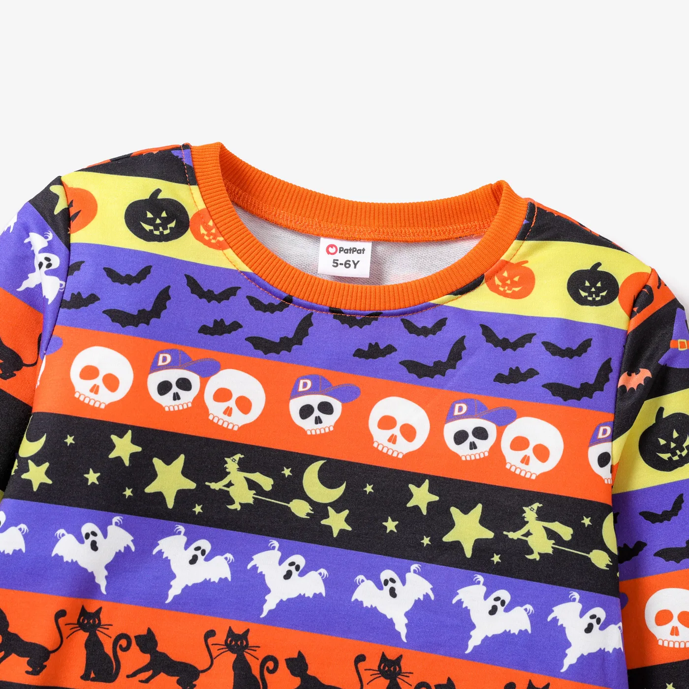 Kid Boy Casual Halloween Long Sleeve Sweatshirt Orange image 3