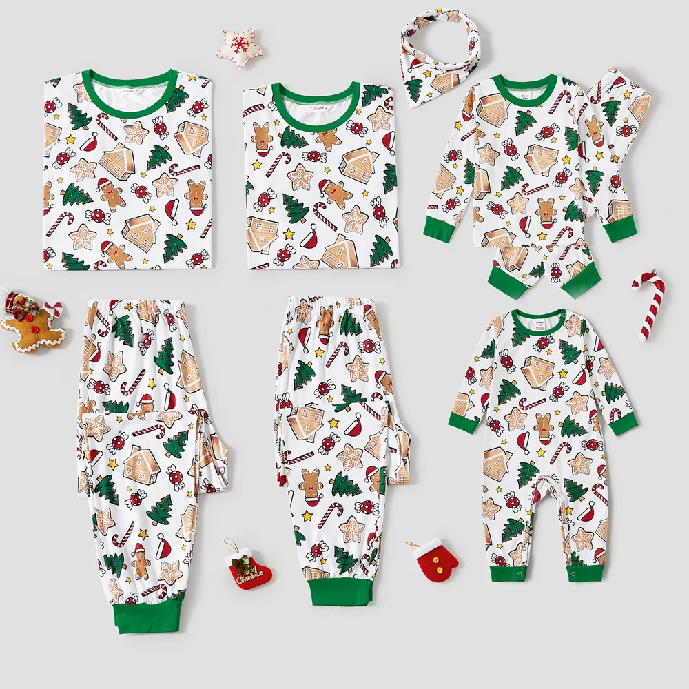 Christmas Family Matching Cute Cartoon Print Pajamas Sets (Flame Resistant)   big image 2