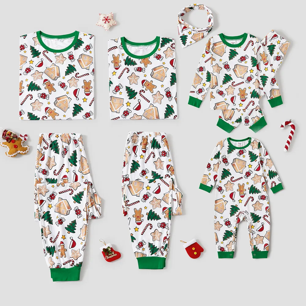 Christmas Family Matching Cute Cartoon Print Pajamas Sets (Flame Resistant) big image 2