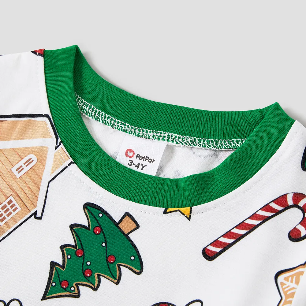 Christmas Family Matching Cute Cartoon Print Pajamas Sets (Flame Resistant) big image 7