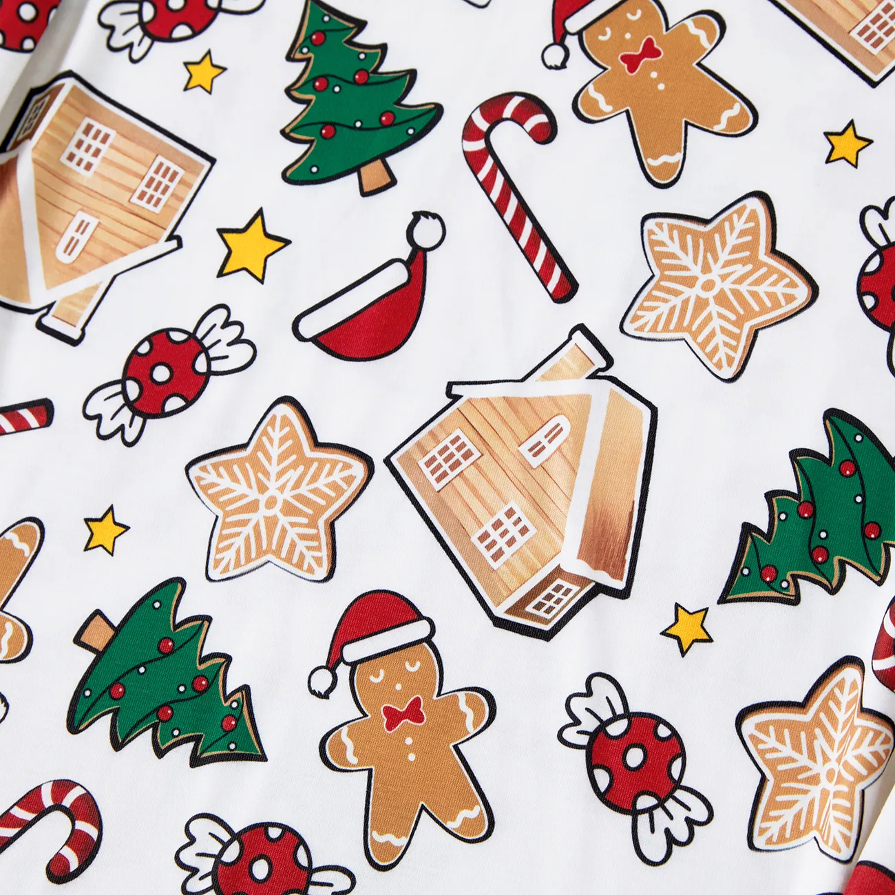 Christmas Family Matching Cute Cartoon Print Pajamas Sets (Flame Resistant)  Multi-color big image 1