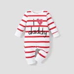 Baby Boy/Girl 95% Cotton Long-sleeve Love Heart Letter Print Stars/Striped Jumpsuit Red
