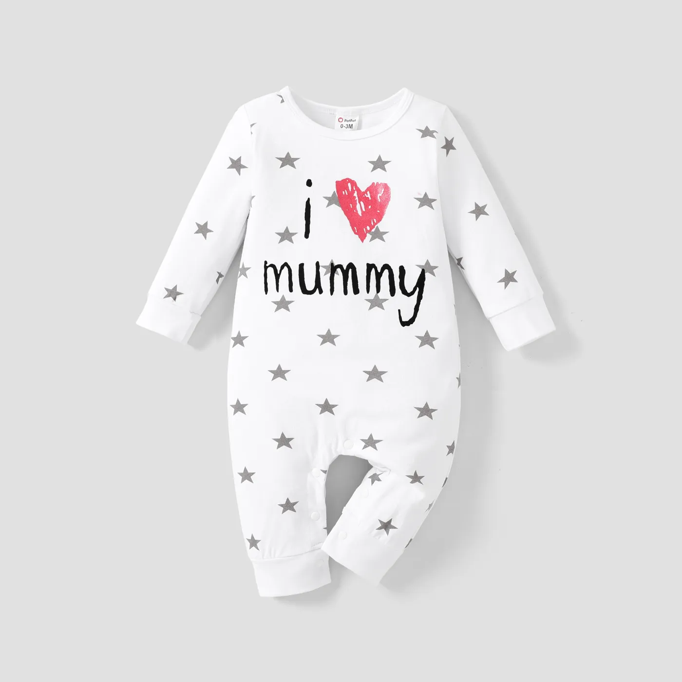 Bebé Unisex Informal Manga larga Monos Blanco big image 1