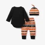 3pcs Medium Thickness Long Sleeve Halloween Childlike Style Baby Boy Cotton Set Black image 2