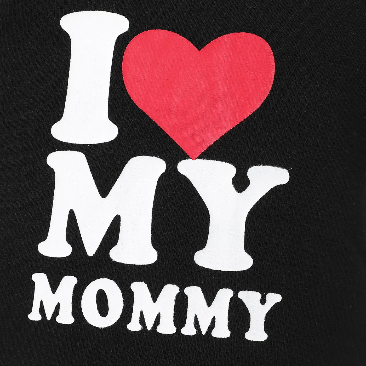 Baby Boy/Girl Heart & Letter Print Short-sleeve Romper Black image 5