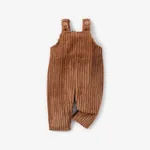 Baby Boy/Girl Solid Ribbed Fleece Overalls Brown