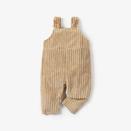 Baby Boy/Girl Solid Ribbed Fleece Overalls