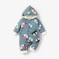 Baby Boy/Girl Long-sleeve Fox Print Hooded Fleece Lined Jumpsuit  image 1