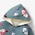 Baby Boy/Girl Long-sleeve Fox Print Hooded Fleece Lined Jumpsuit  image 3