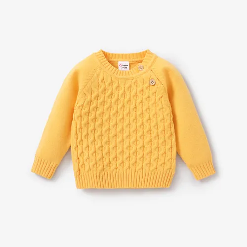 Baby Boy/Girl Button Texture Design Sweater 