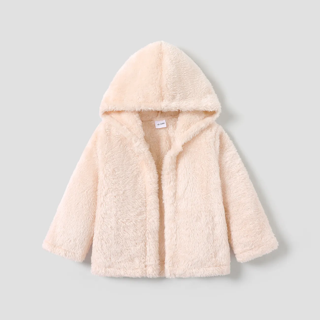 Toddler Girl/Boy Basic Solid Color Polar Fleece Hooded Coat