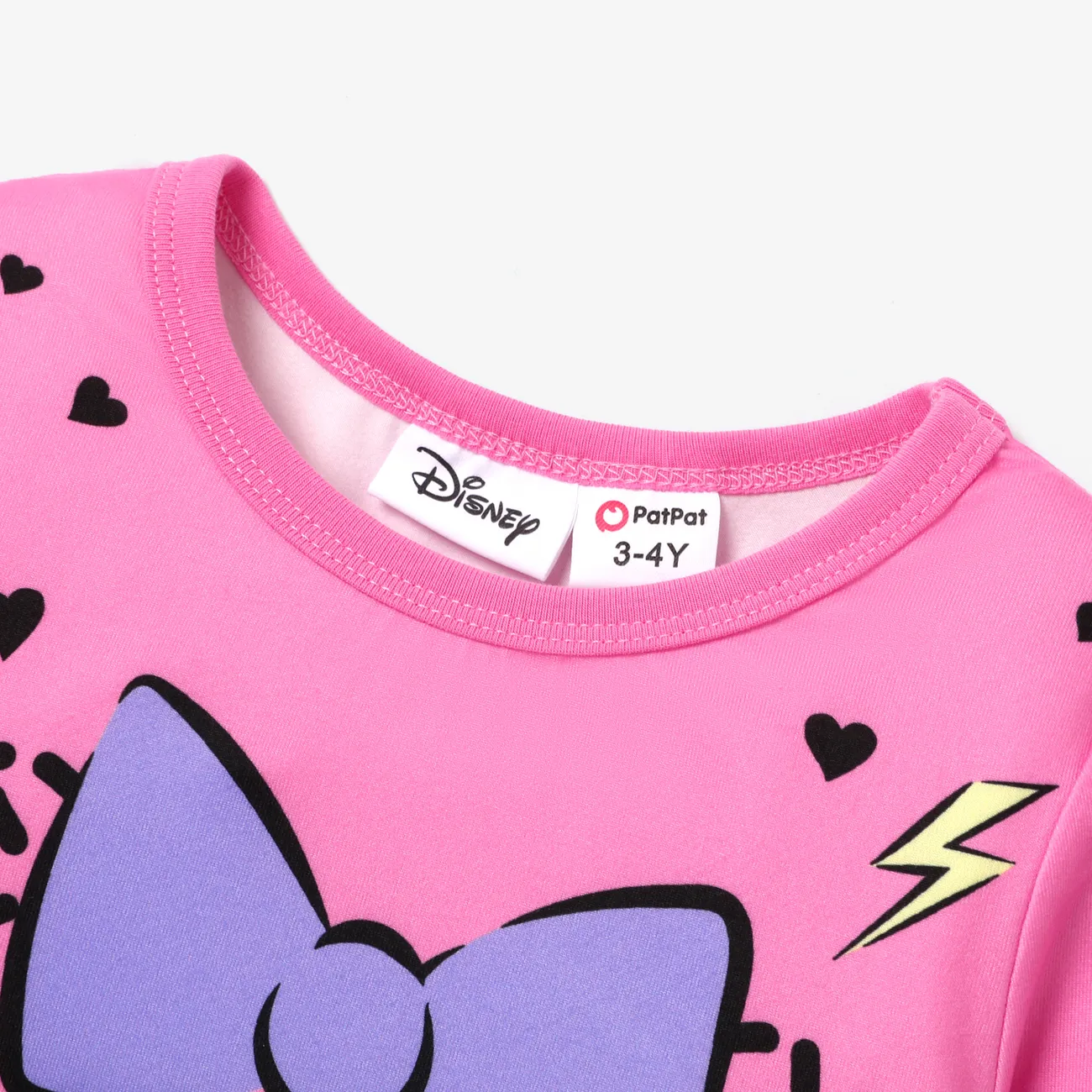 Disney Mickey and Friends 2 unidades Criança Menina Hipertátil/3D Infantil conjuntos de camisetas Rosa Quente big image 1