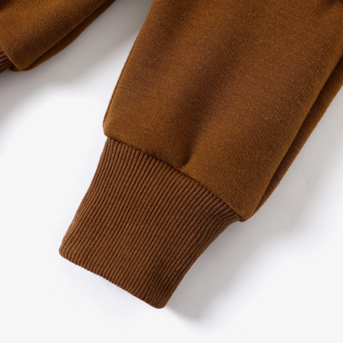 Baby Boy/Girl Solid Fleece-lining Casual Pants Brown big image 1
