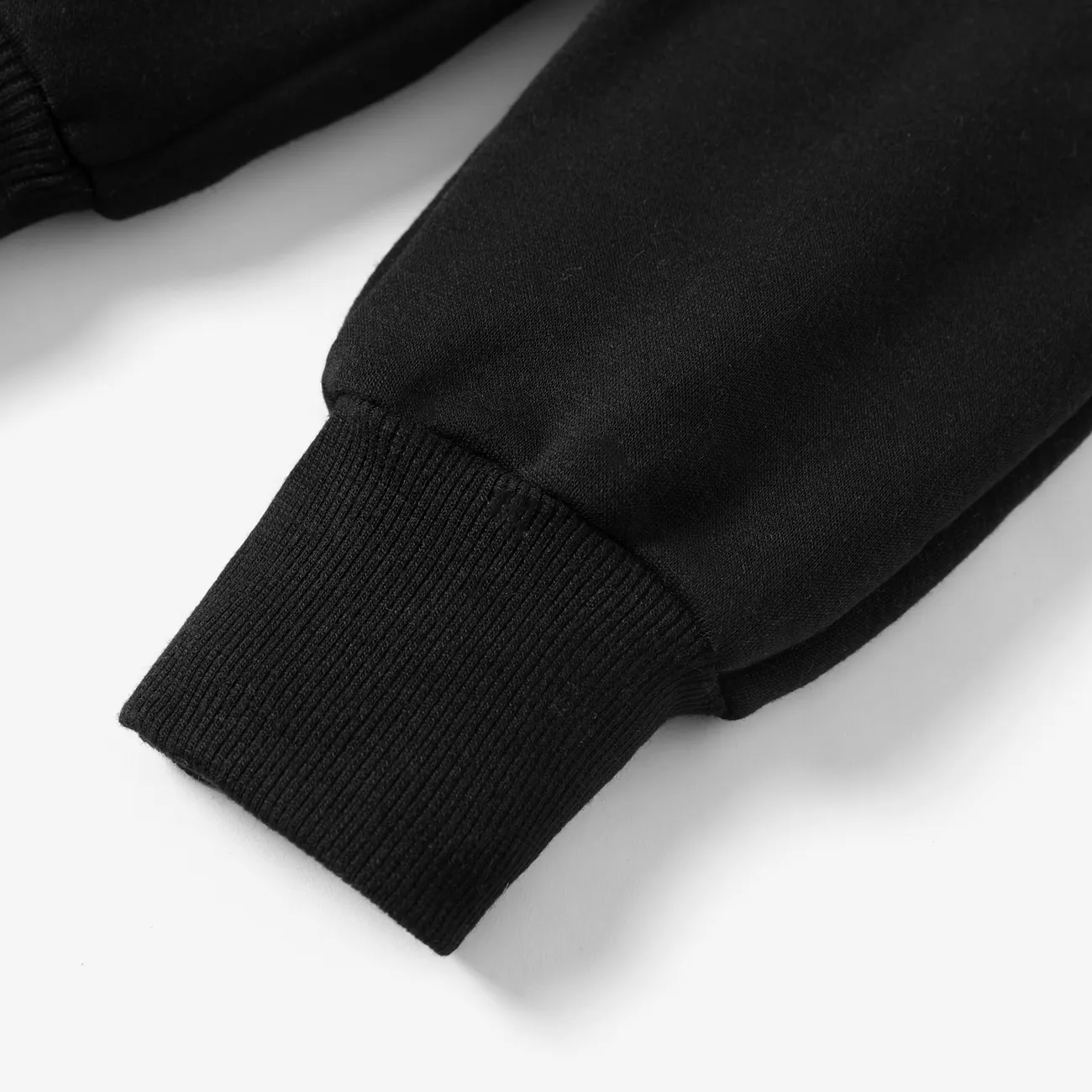 Baby Boy/Girl Solid Fleece-lining Casual Pants Black big image 1