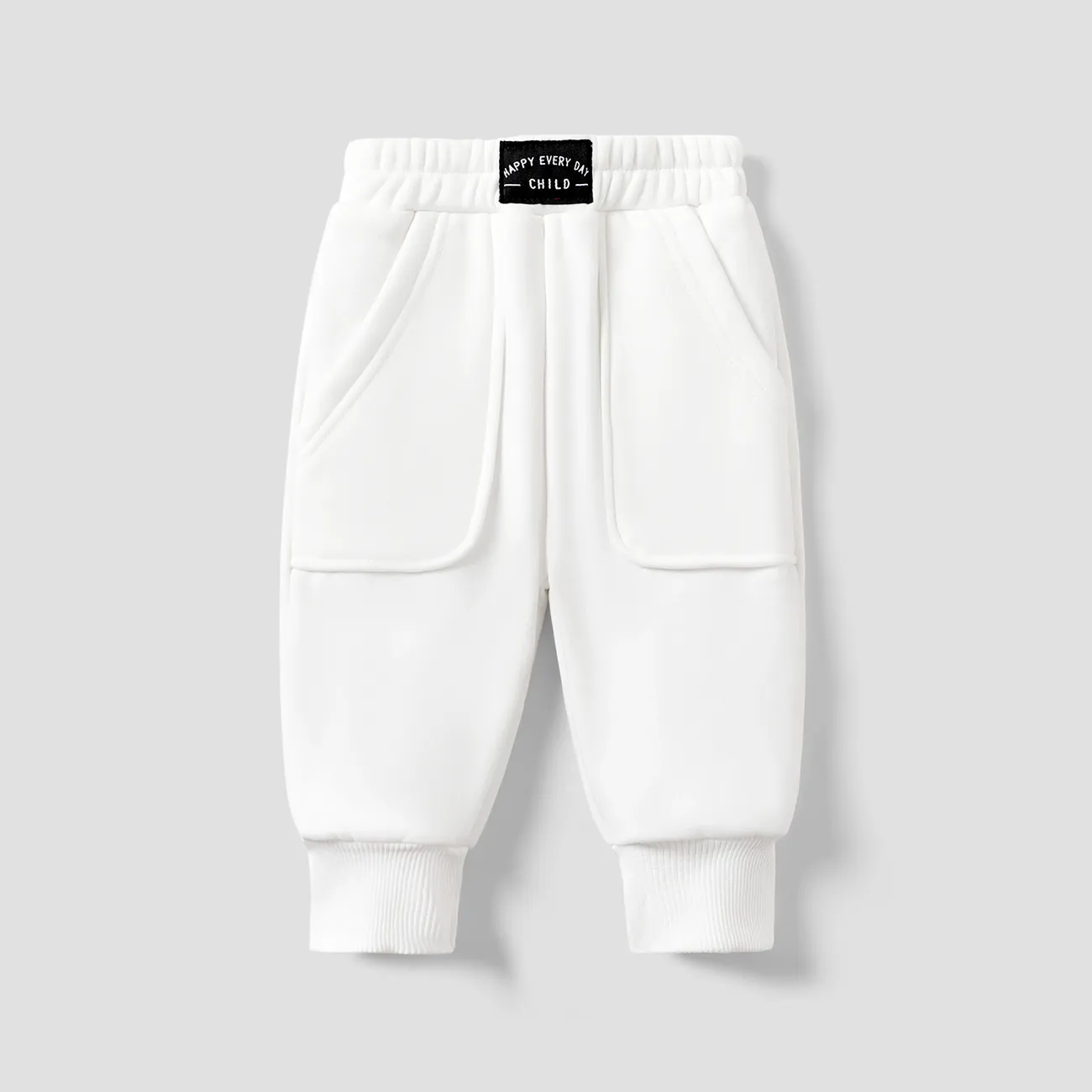 Baby Boy/Girl Solid Casual Pantalones Blanco big image 1
