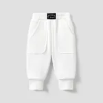 Baby Boy/Girl Solid Fleece-lining Casual Pants White