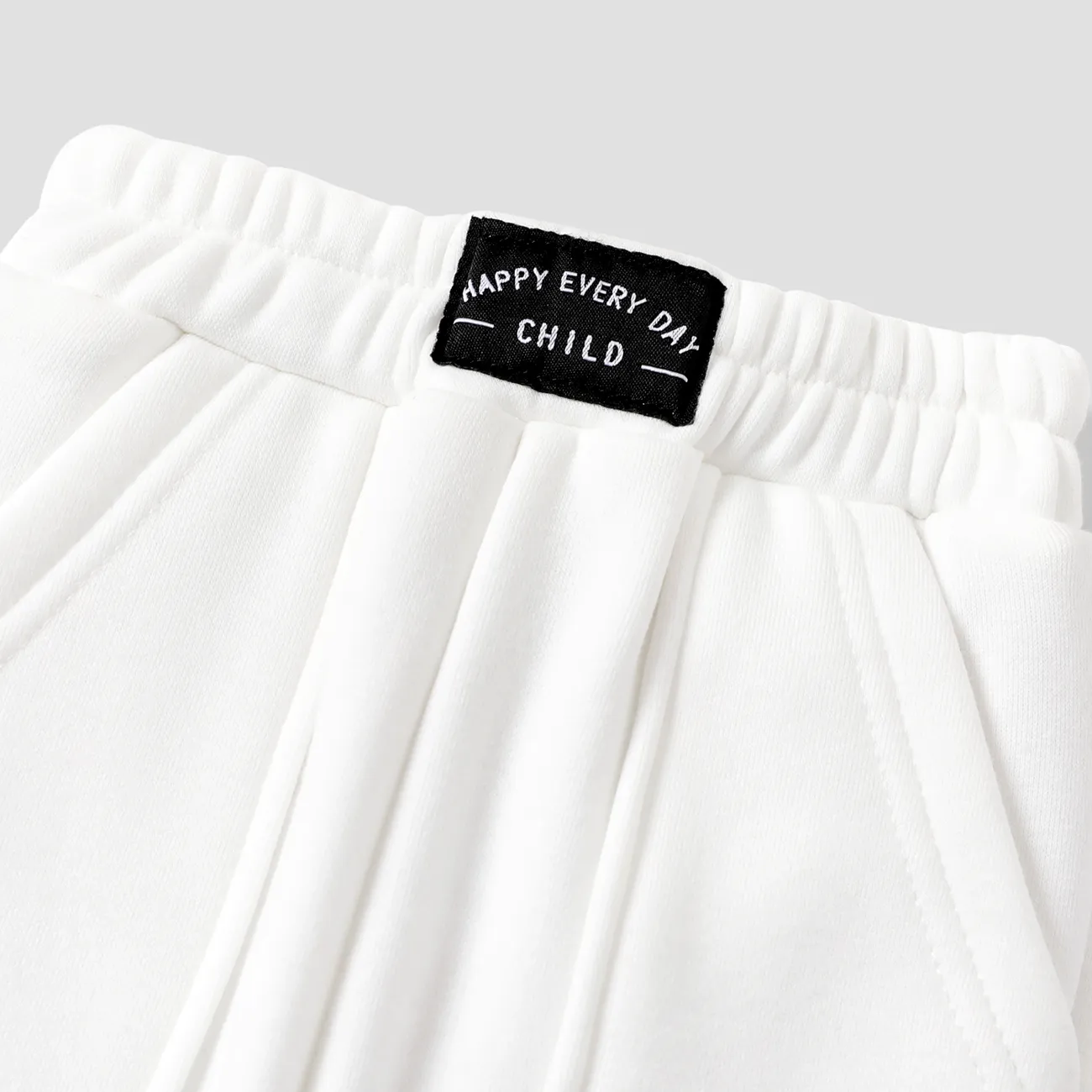 Baby Boy/Girl Solid Fleece-lining Casual Pants White big image 1