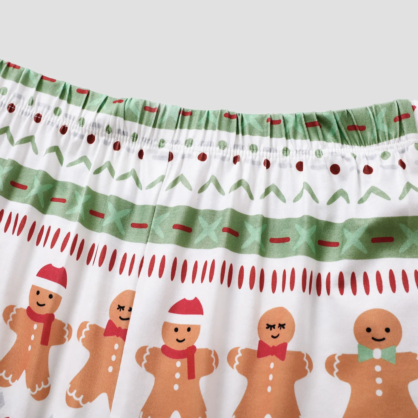 2pcs Kid/Toddler Girl/Boy Christmas Print Pajama Set Kid Color block image 6