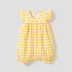 嬰兒 女 喇叭袖 檸檬 休閒 無袖 連身衣 黃色