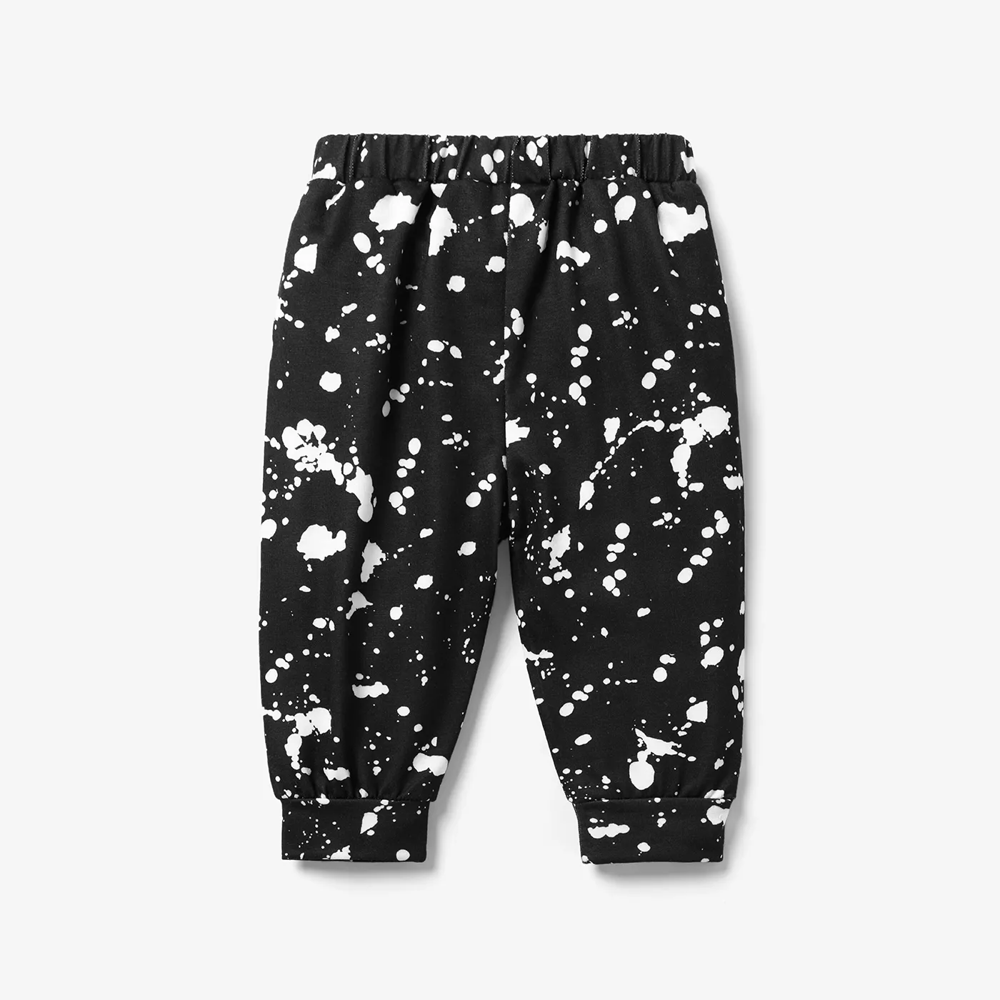 Baby Boy Casual Médio Opaco Poliéster Spandex Harem Calças Preto big image 1