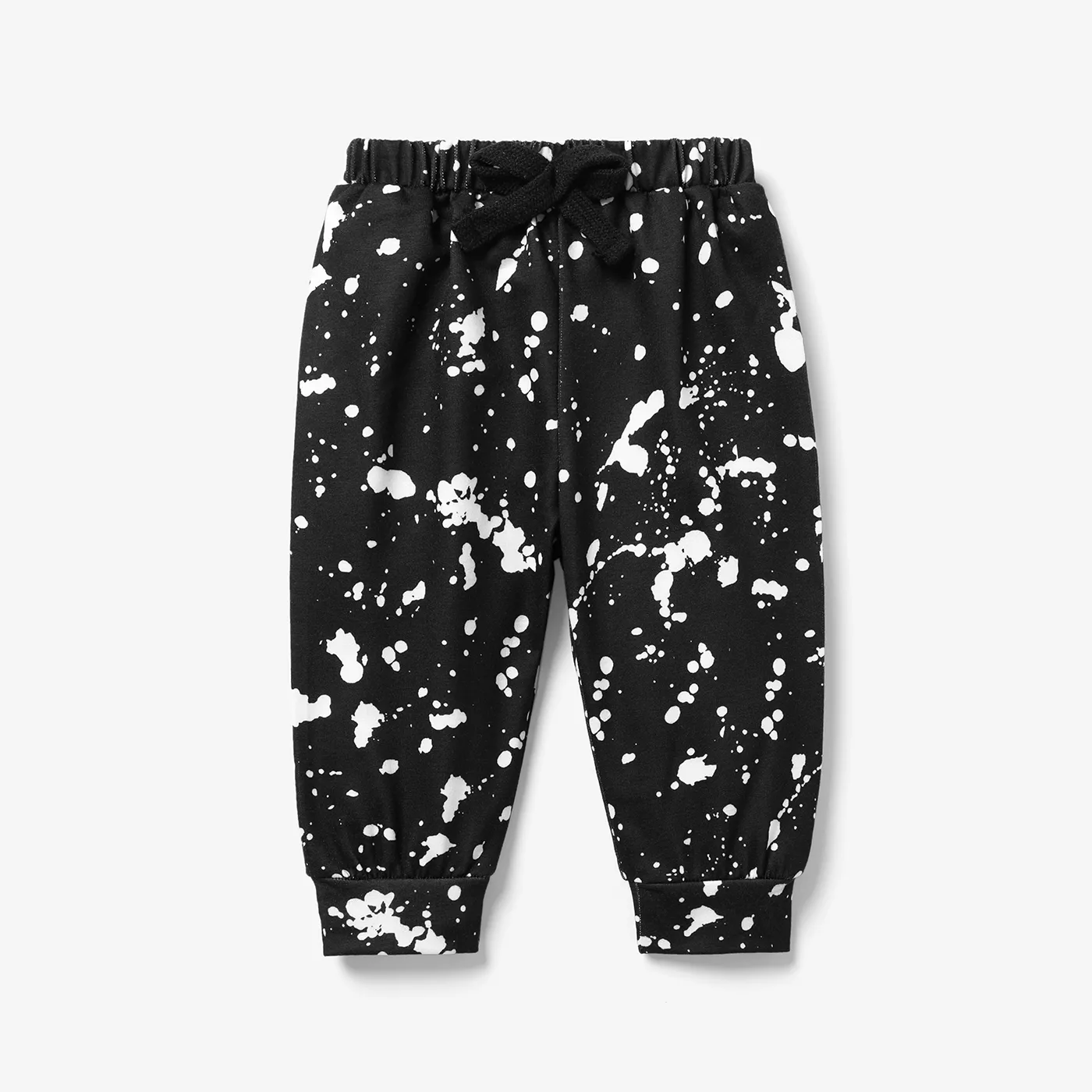 Baby Boy Casual Médio Opaco Poliéster Spandex Harem Calças Preto image 2