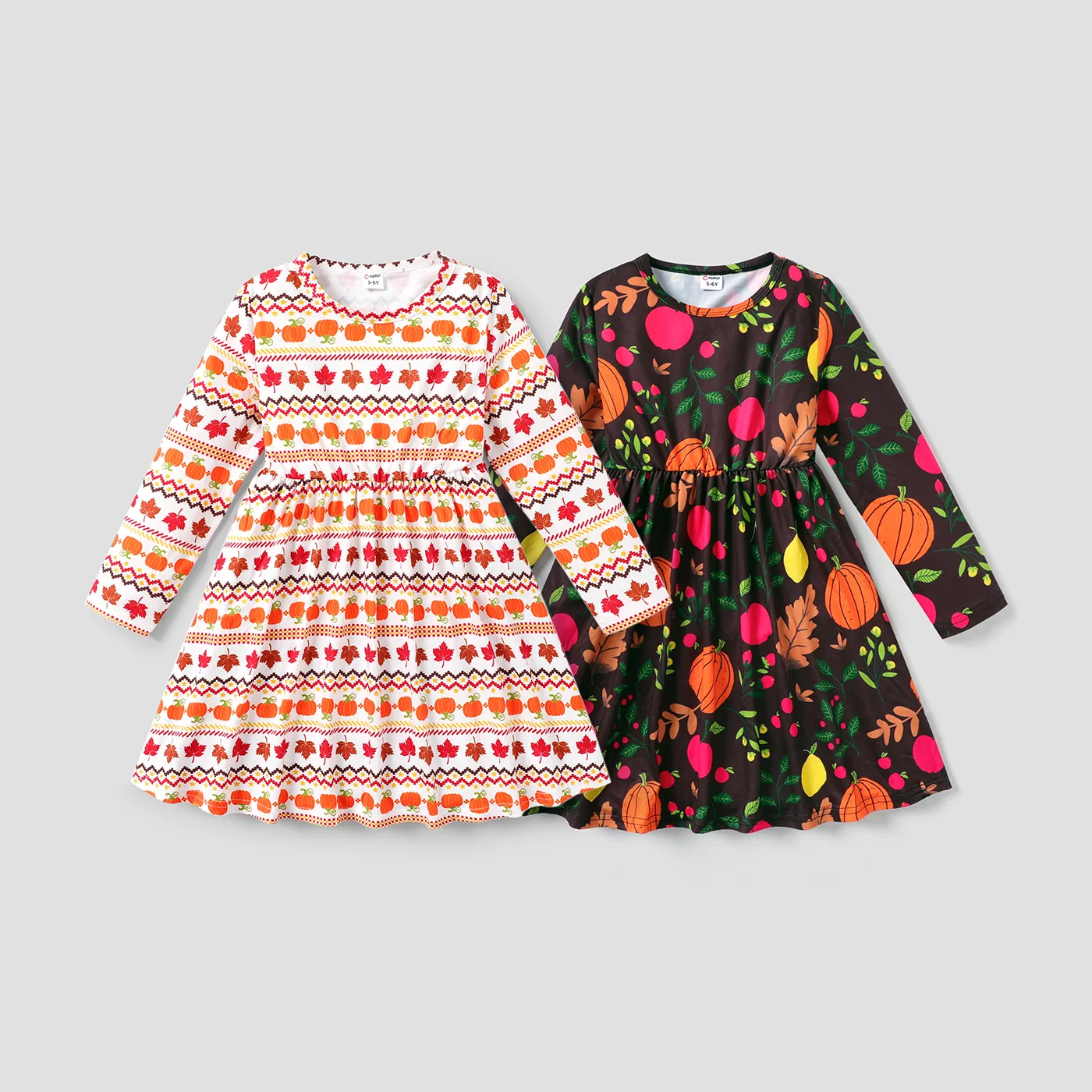 Kid Girl Sweet Halloween Floral Print Dress