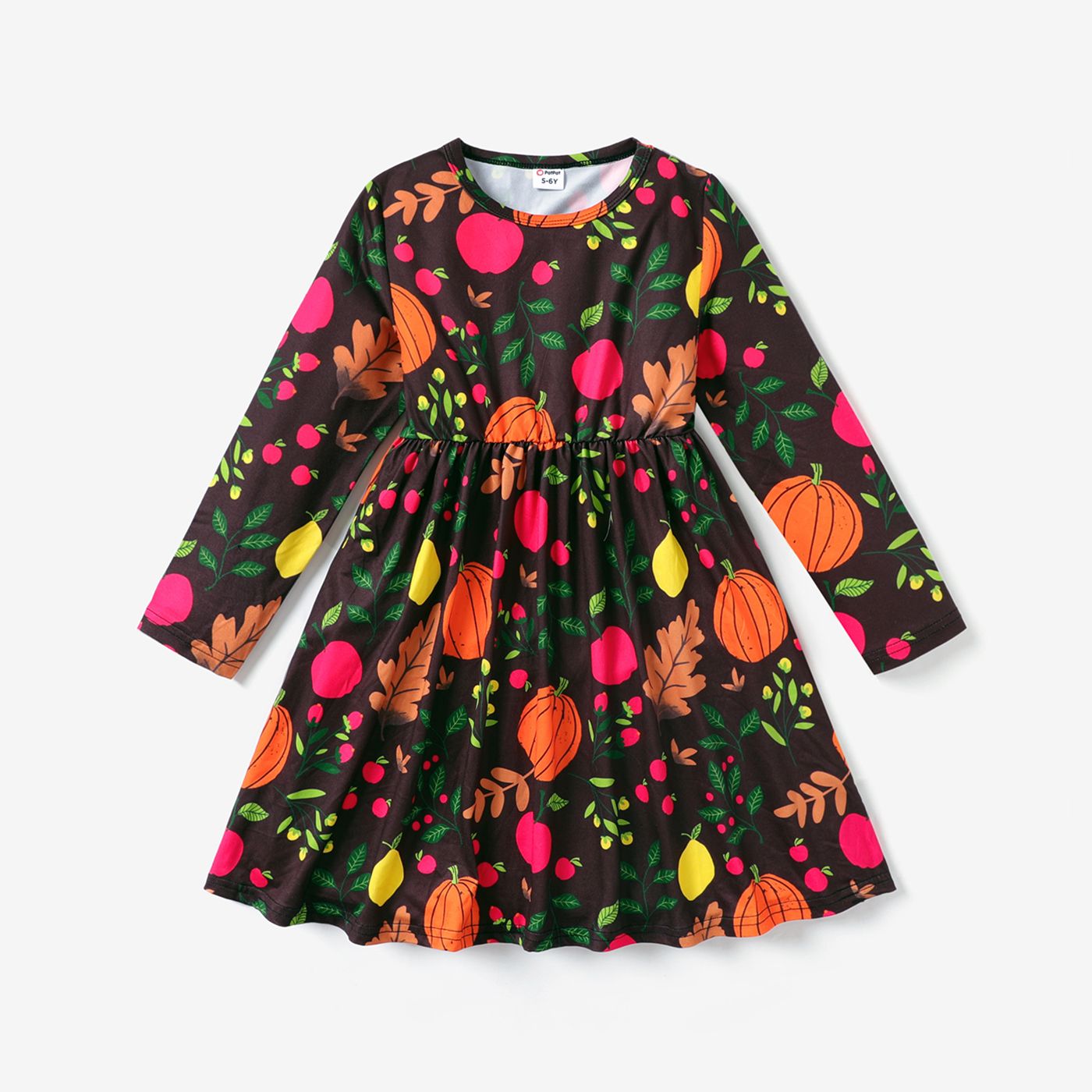 Kid Girl Sweet Halloween Floral Print Dress