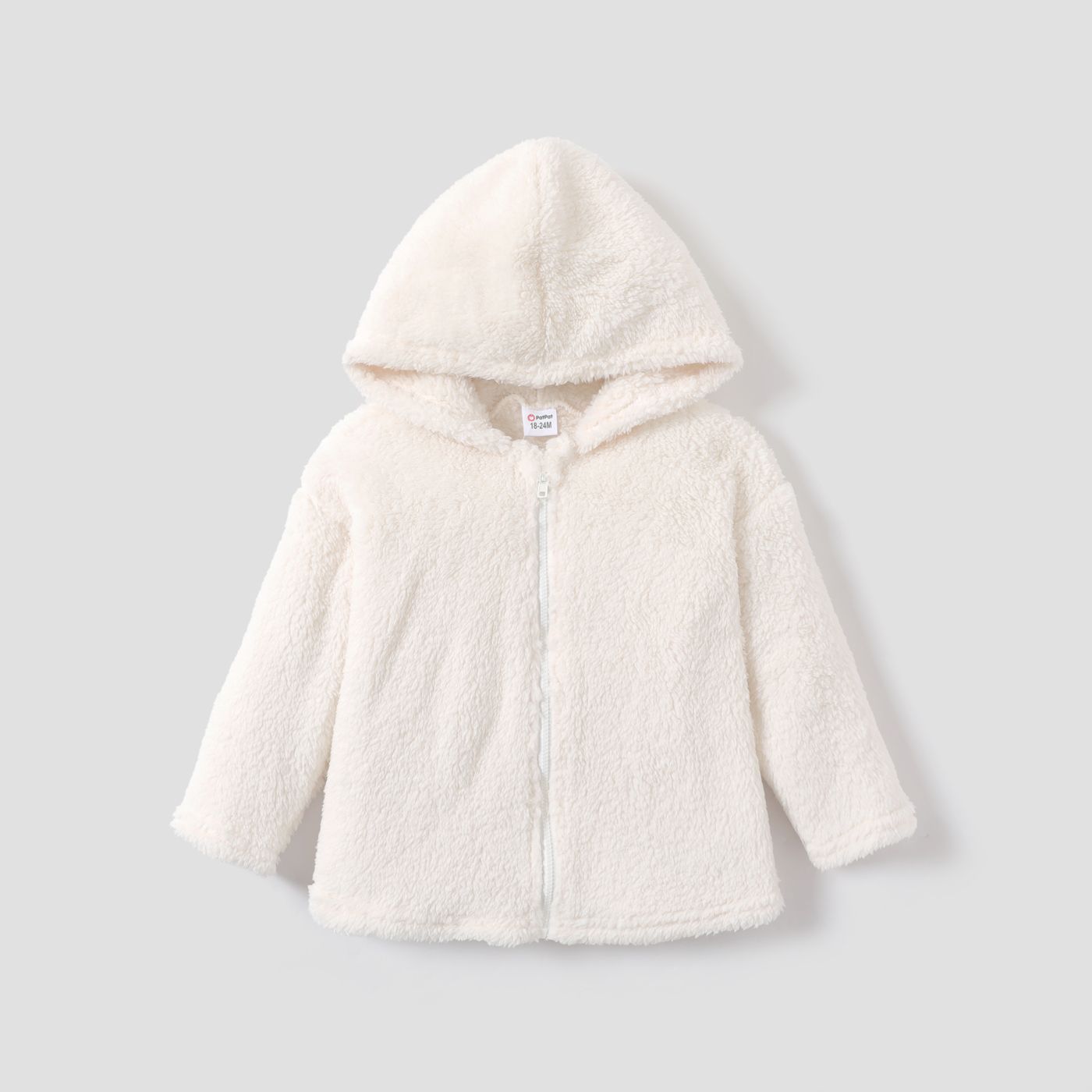 

Toddler Girl/Boy Solid Color Fleece Hooded Coat