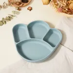 Silicone Kids' Meal Plate with Suction Base Light Blue
